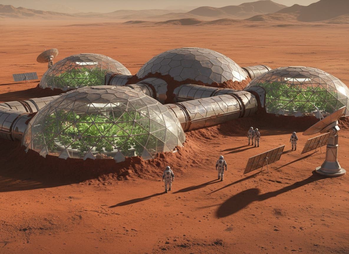 Futuristic Mars Habitat Concept Art by NASA