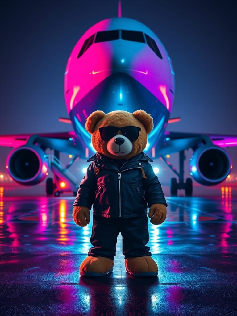 Teddy Bear Pilot Ready for Takeoff