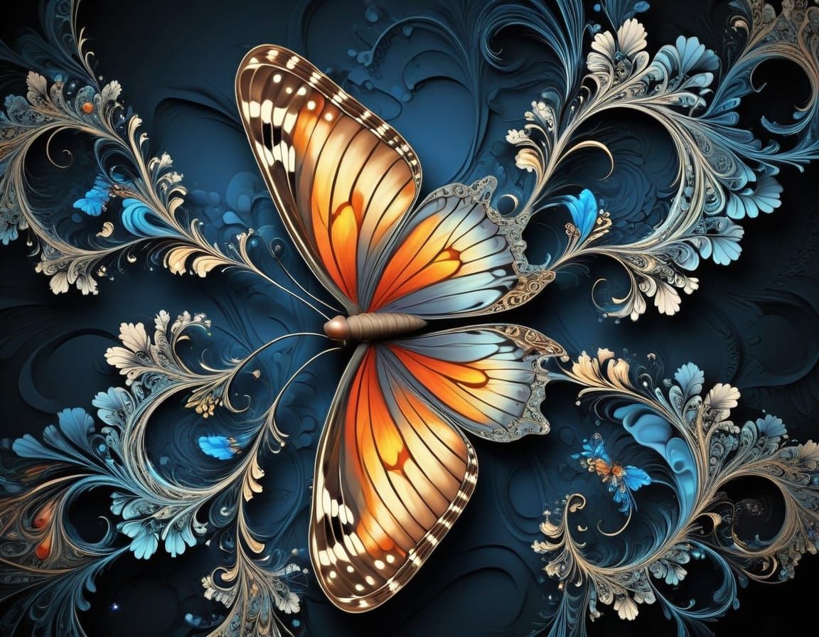 Fractal Butterfly Wings Unfold in Vibrant Beauty
