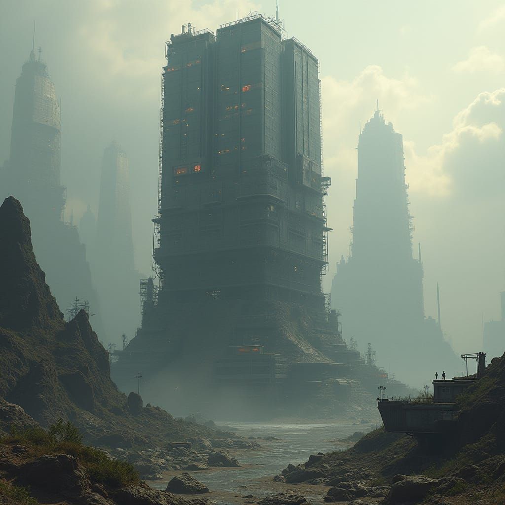 Sci-Fi Civilization in a Giant Building