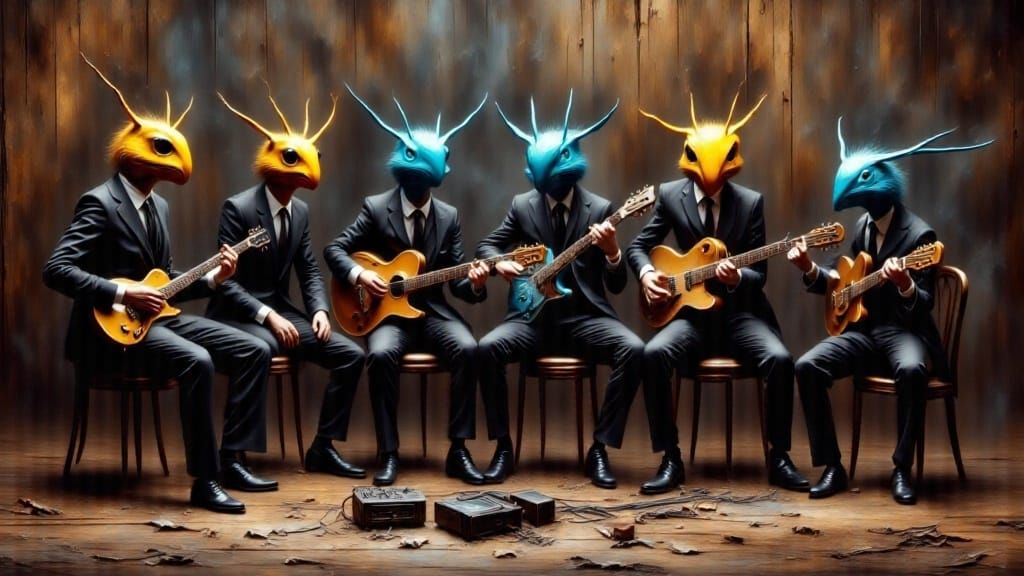 Grunge Bugs Rock Out in a Men's Bathroom