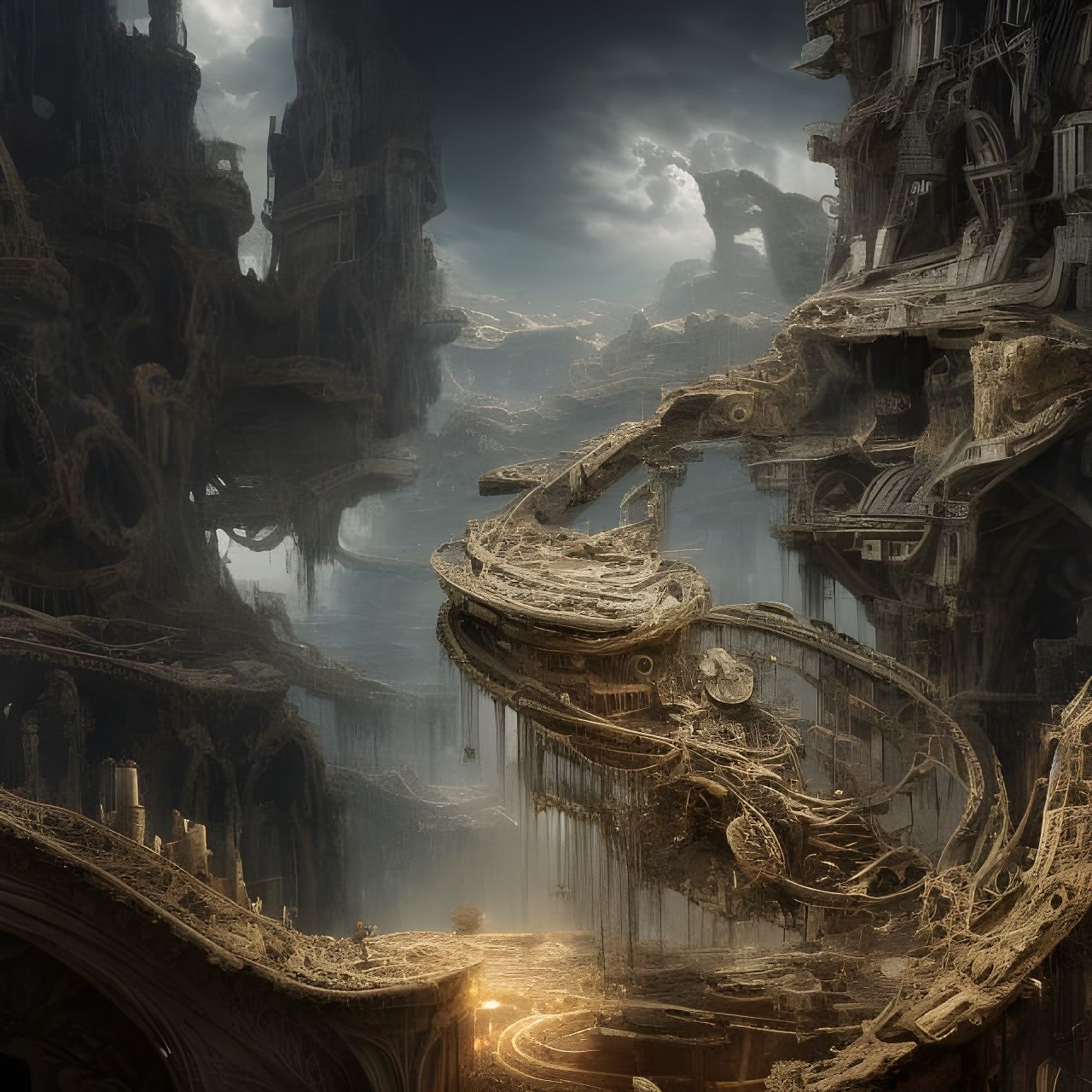 Deconstructed Human Brain in Detailed Digital Art