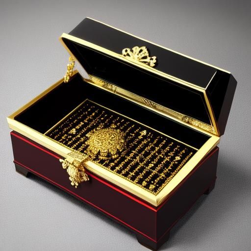 Ornate and Colorful Jewelry Box, High Detail