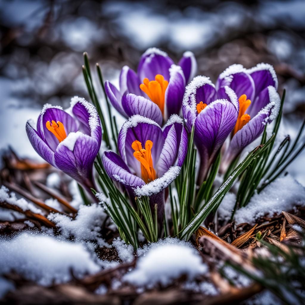 Crocus in the snow