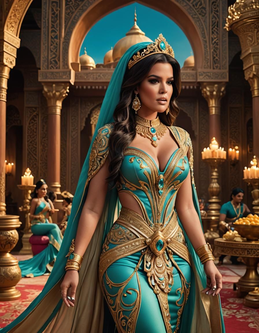 Celebrity as Princess Jasmine: Cinematic 8k Photo