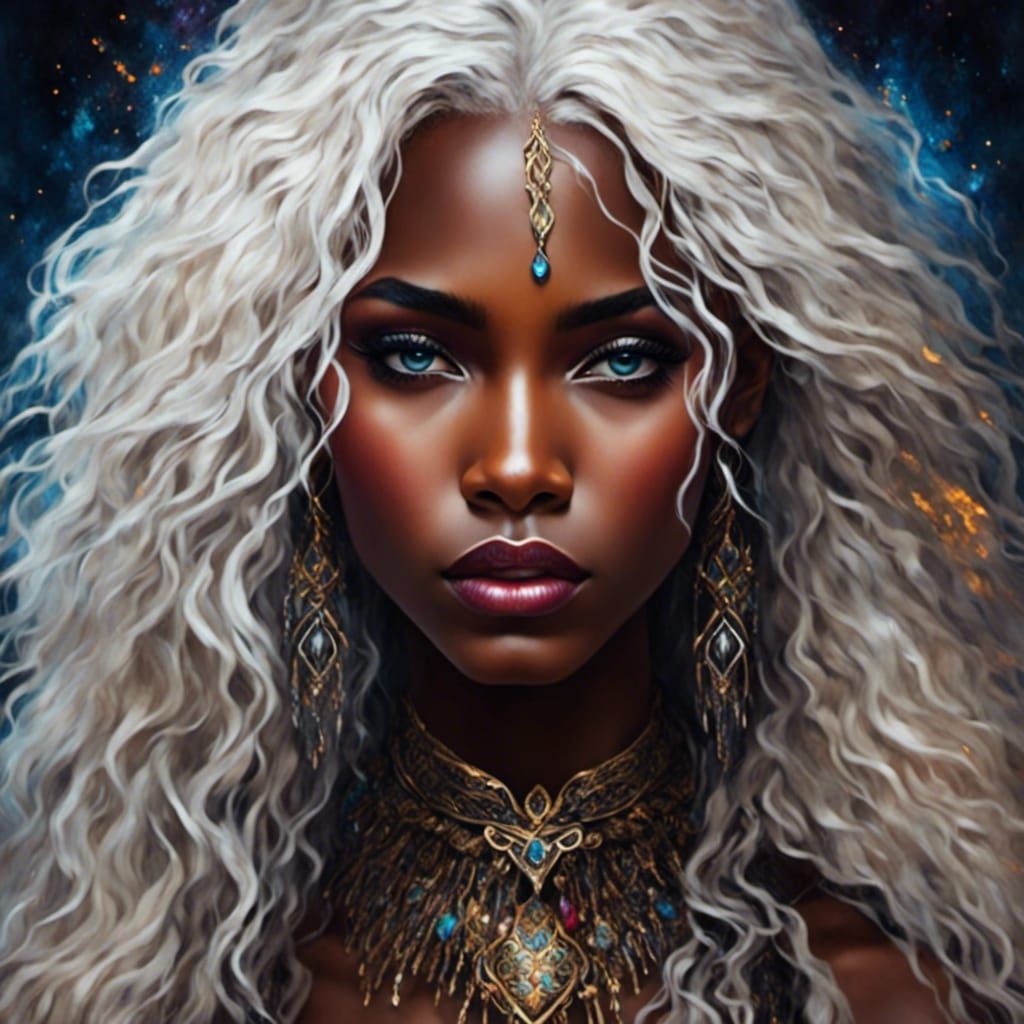 Cyberpunk Portrait of a Gorgeous African Woman