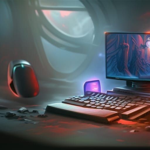 Keyboard, Mouse, and Television: Detailed Matte Painting