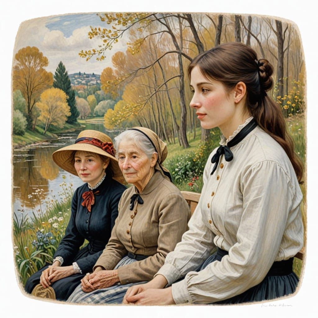 Diverse Group of Friends in Serene Natural Setting