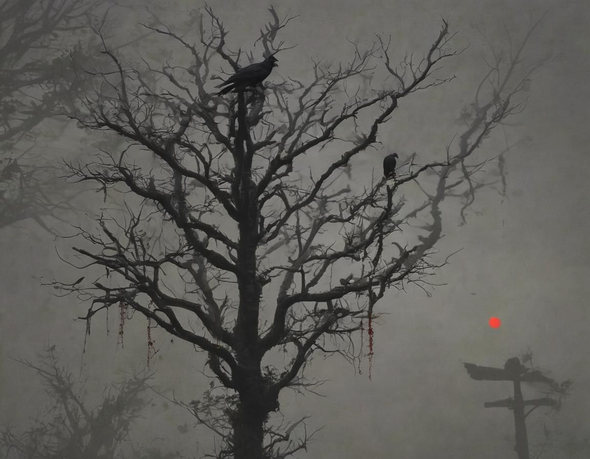 Eerie Cursed Shrine in Gothic Horror Style