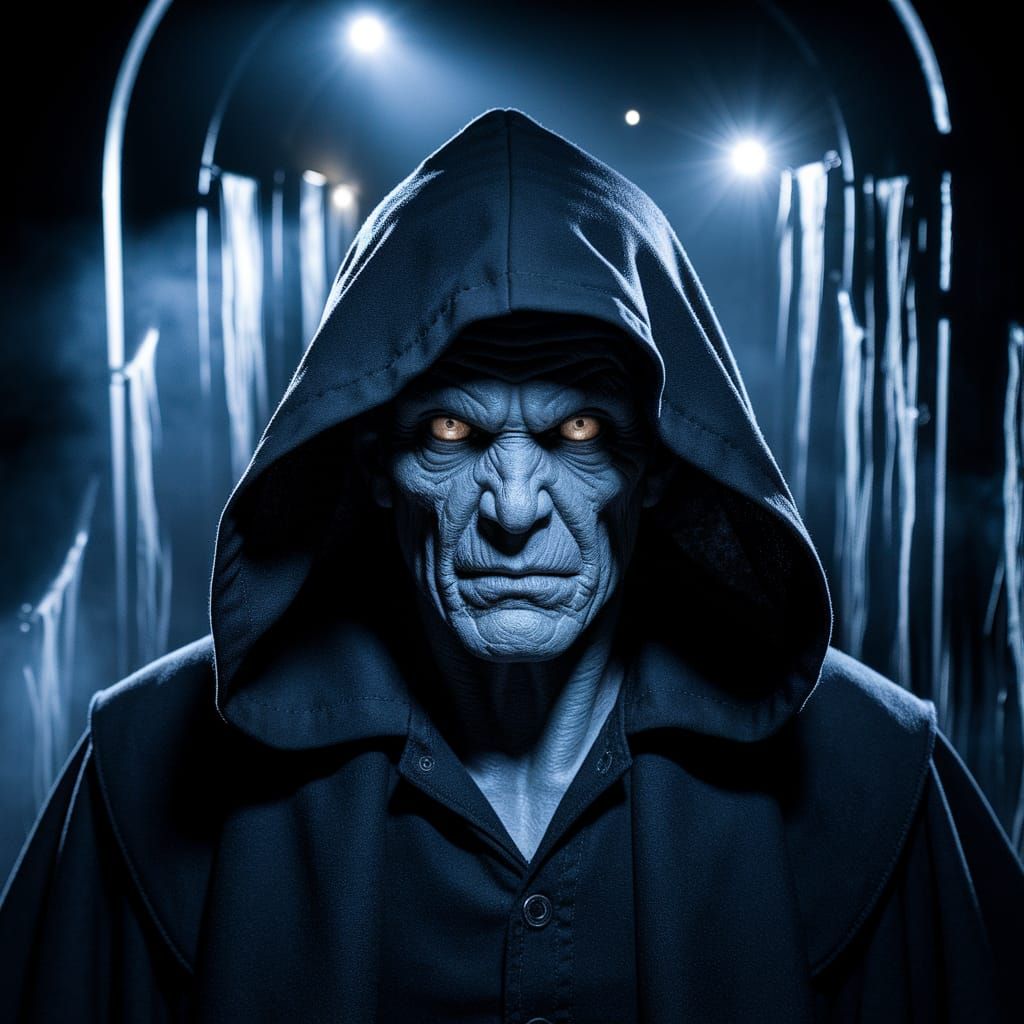 Hauntingly Eerie Hooded Demon Emerges from Darkness