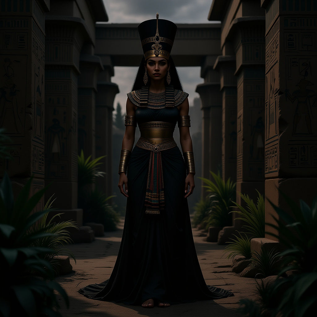 Detailed Matte Painting of Queen Hatshepsut