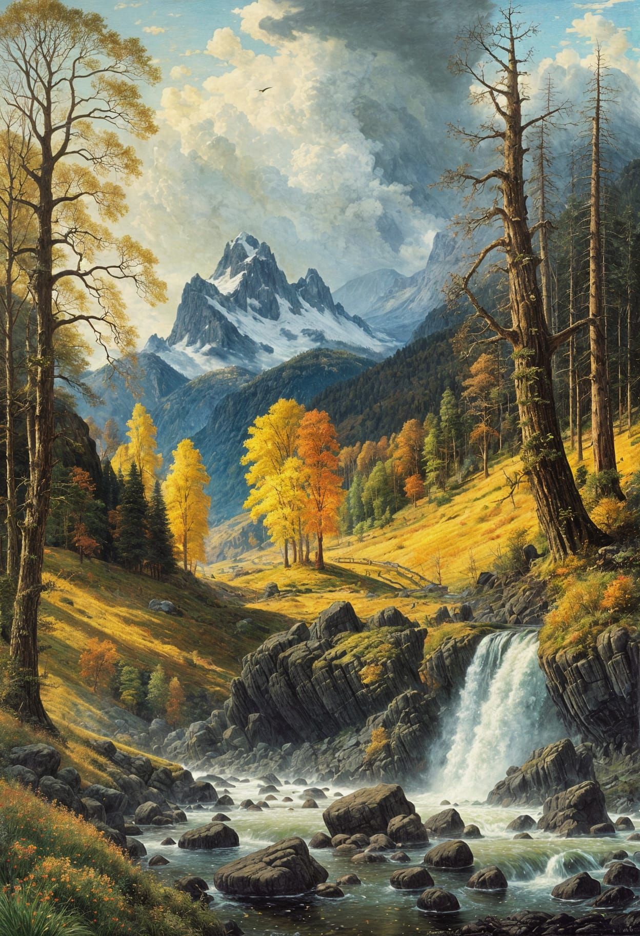 Majestic Autumn Landscapes in Oil Painting Style