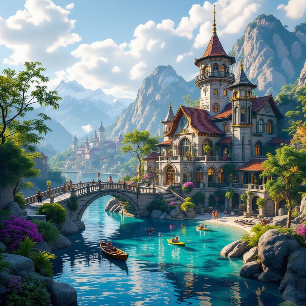 Fantastical Relaxing Place in Deep, Complementary Colors