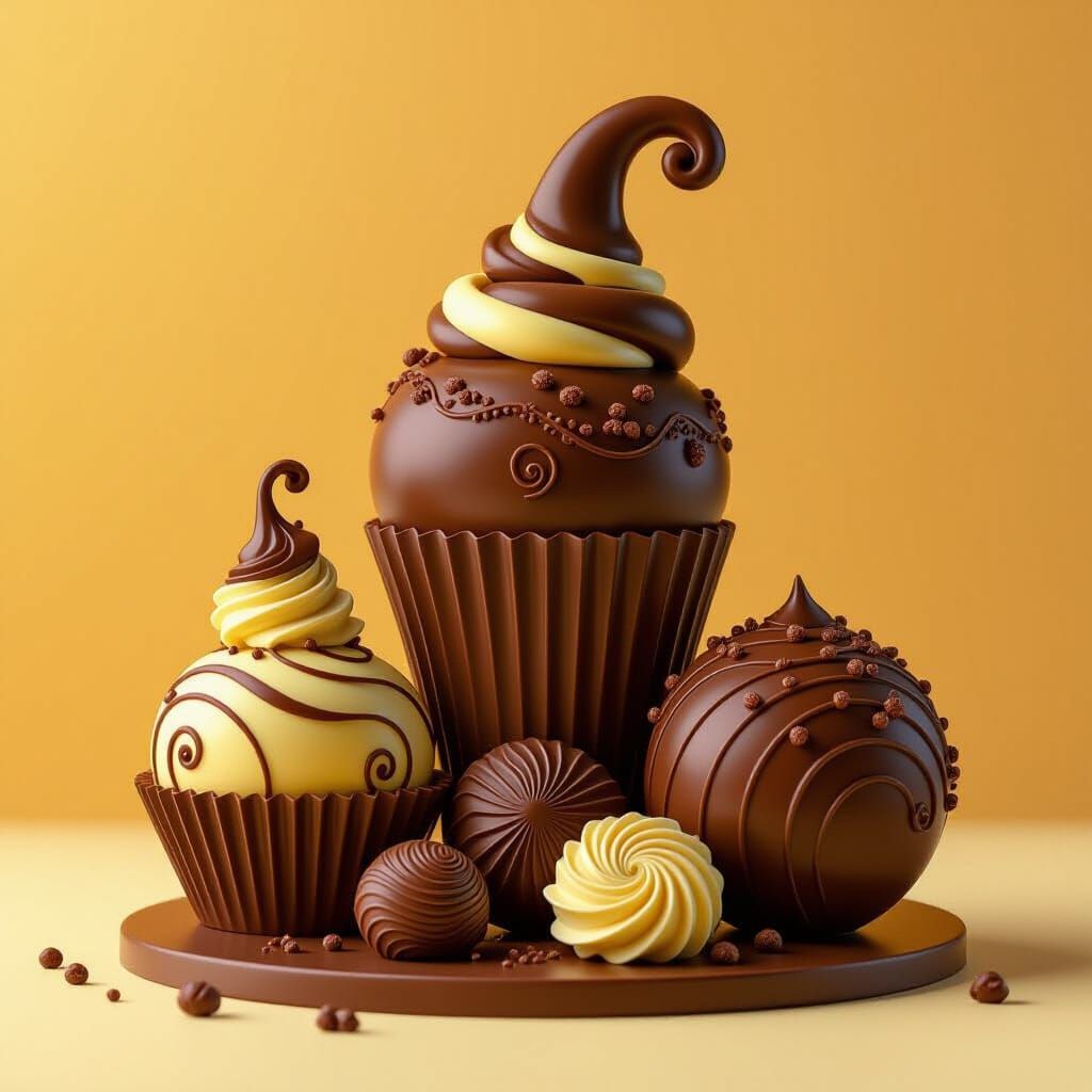 Whimsical Chocolate Sculptures in Surrealist Style