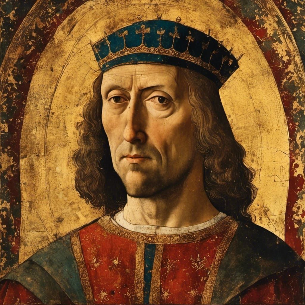 Medieval King Portrait in Historical Style