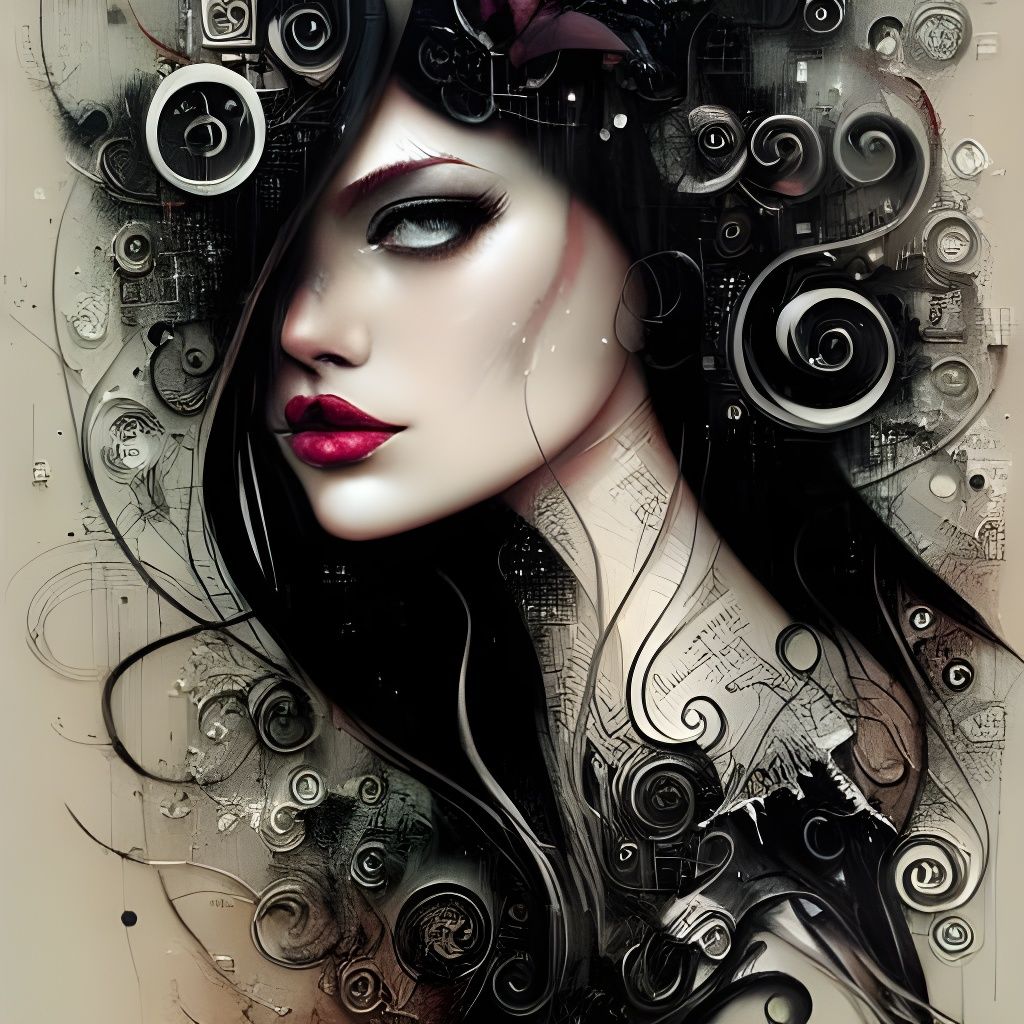 Whimsical Abstract Composition in Flowing Style