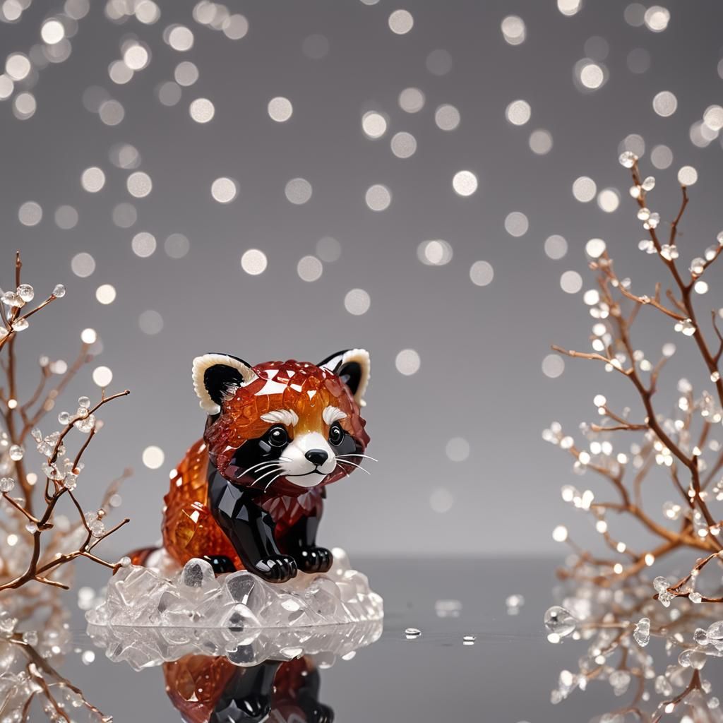 Red Panda Crystal Figurine: Professional Photography