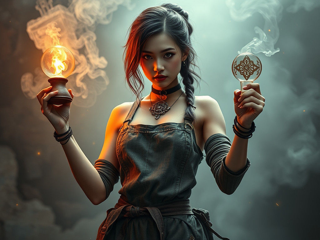 Steampunk Alchemist Summons Magic in High-Tech World