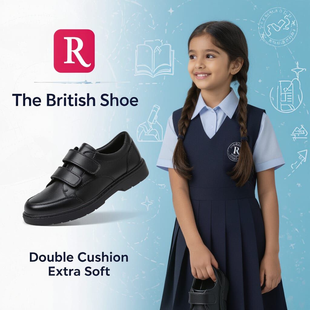 Young Girl in School Uniform with Racer Shoes