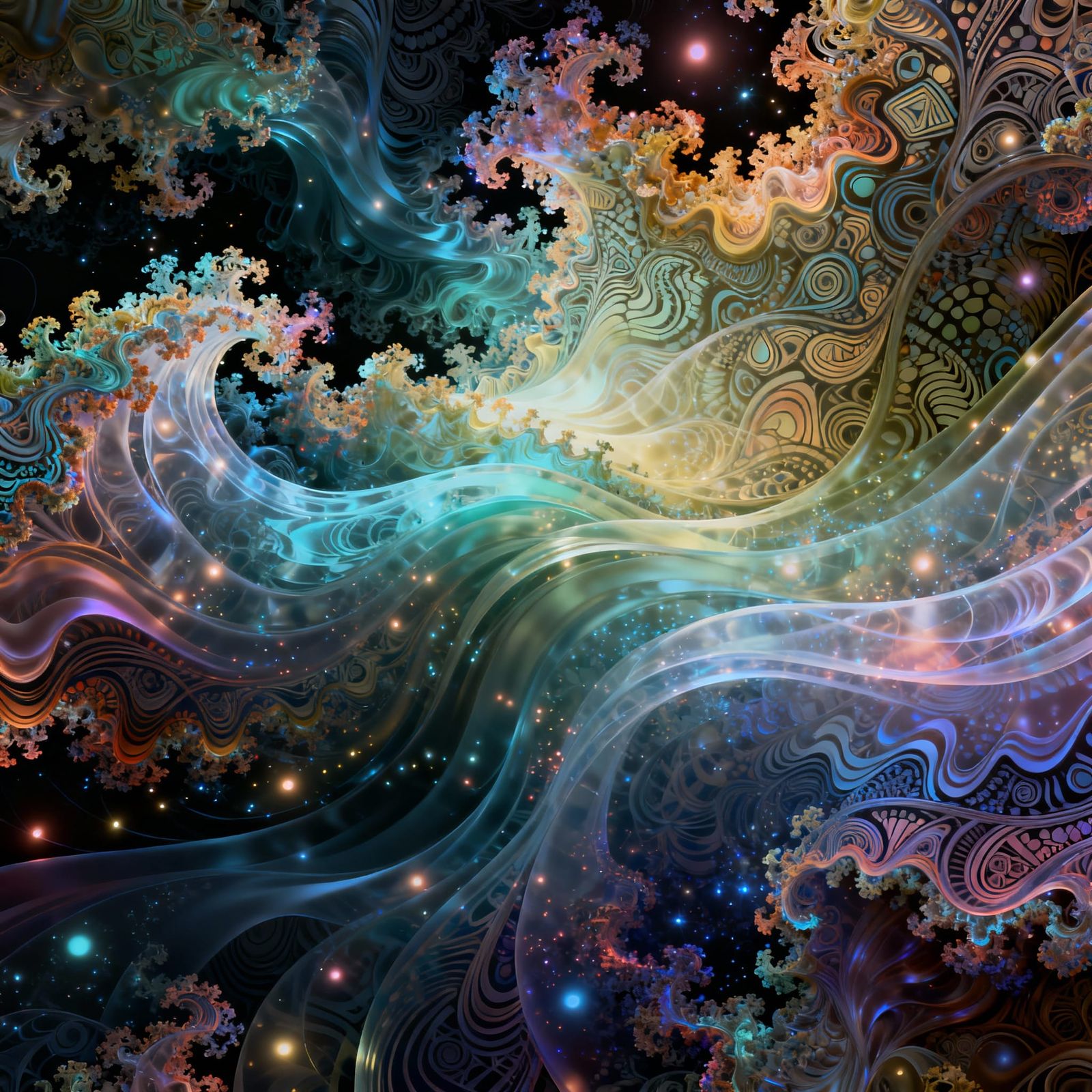 Abstract Fractal Artwork With Dynamic Movement