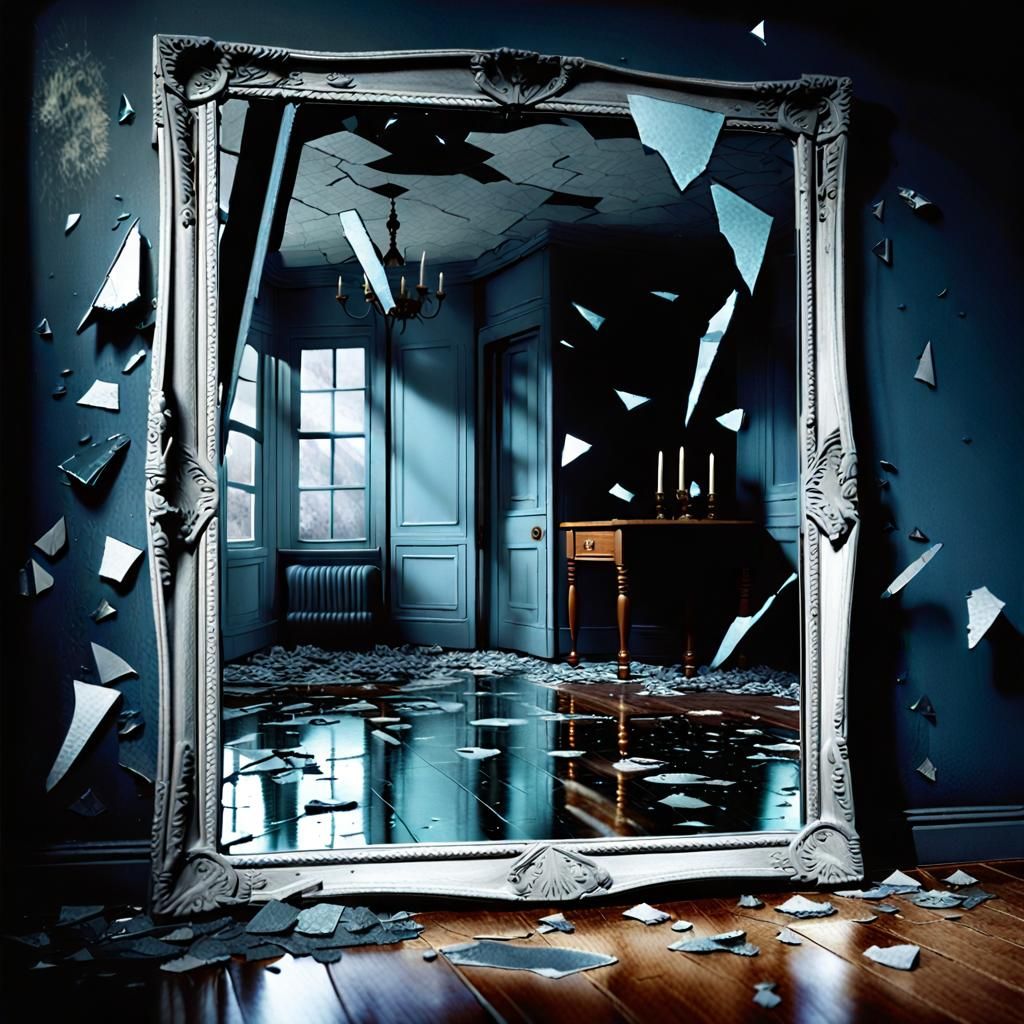 Eerie Gothic Haunted House with Ghostly Figure