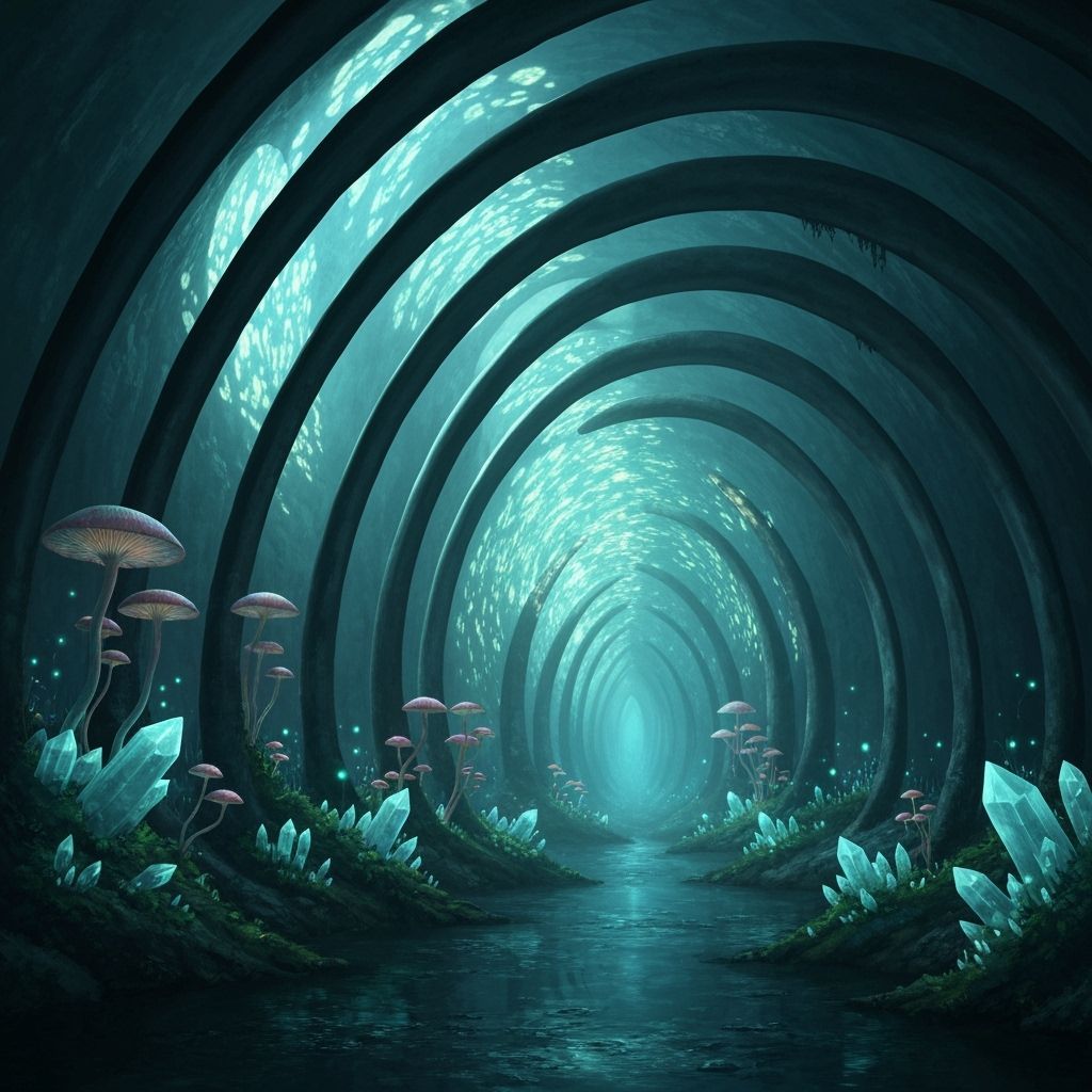 Bioluminescent Cavern Inside Giant Whale