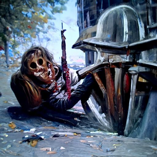 Dramatic Survivor Oil Painting