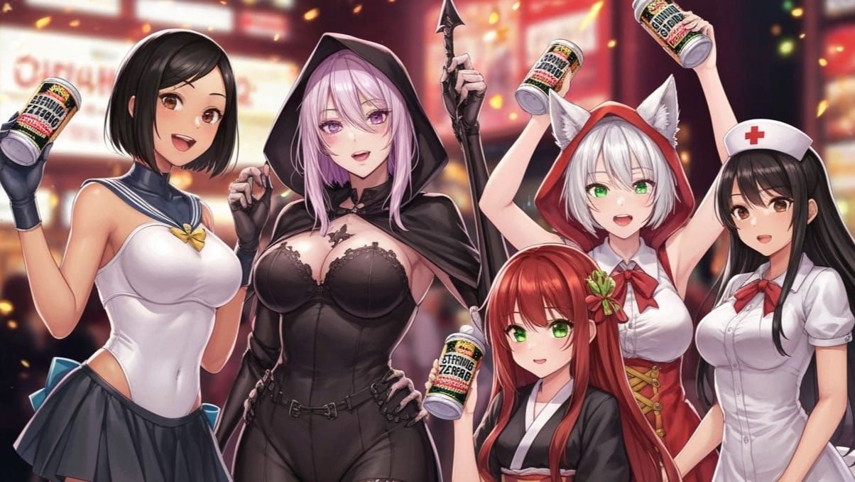 Anime Halloween Party in Shibuya with Costumed Women
