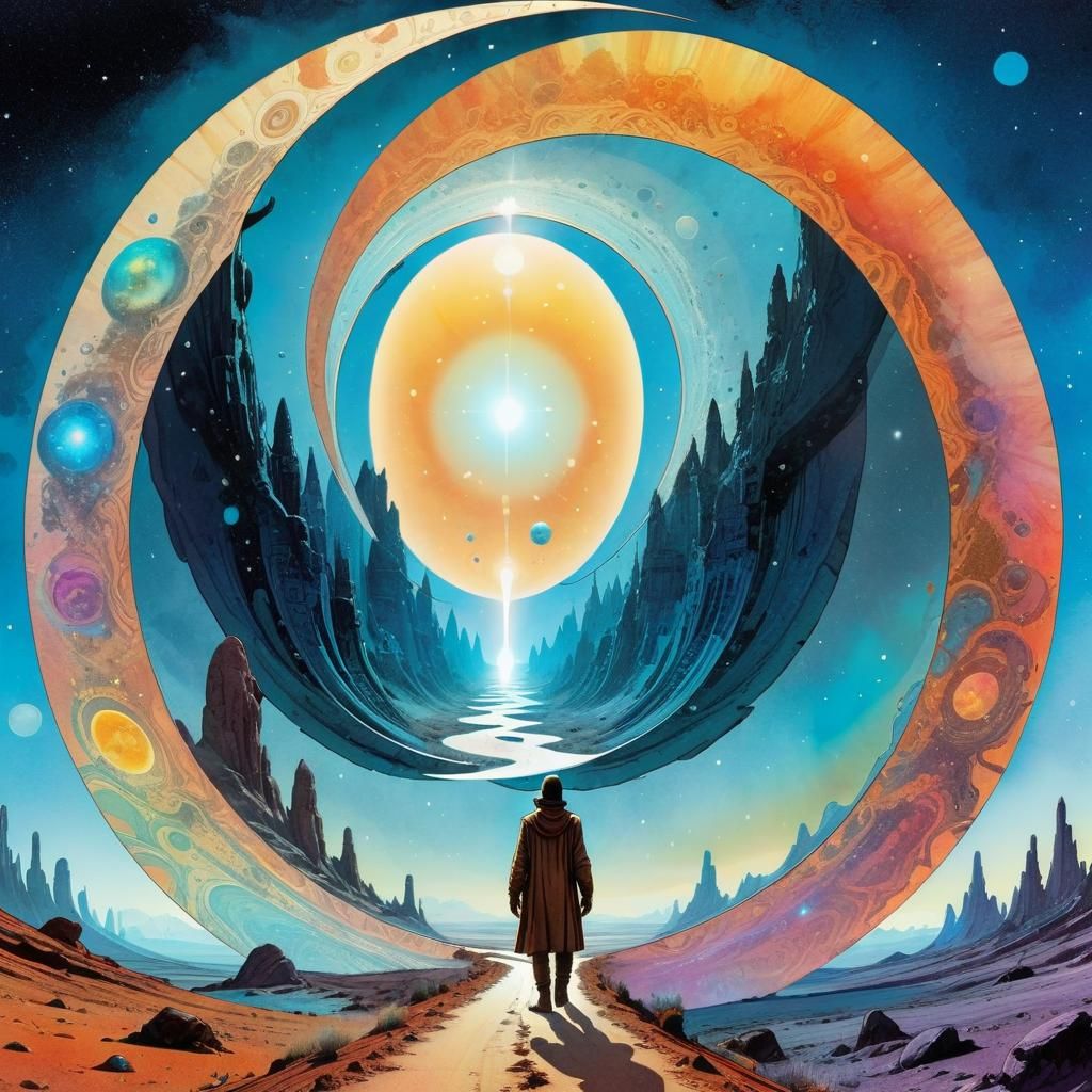 Journey to the Universe in Surrealist Collage Style