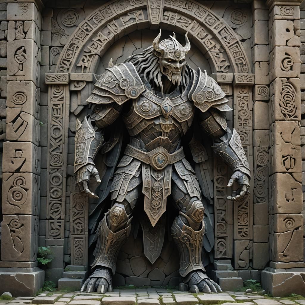 Ancient Guardian Protecting Relic in Mystical Ruin