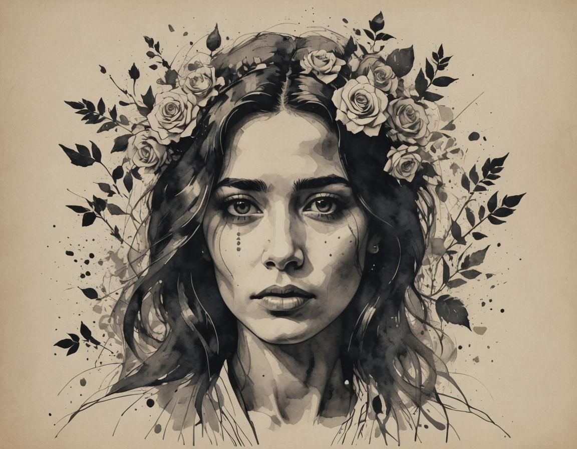 Abstract Portrait in Expressionist Style