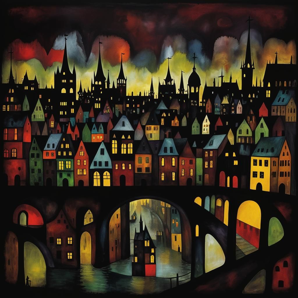 Mystical Hamburg Speicherstadt in Tim Burton Style