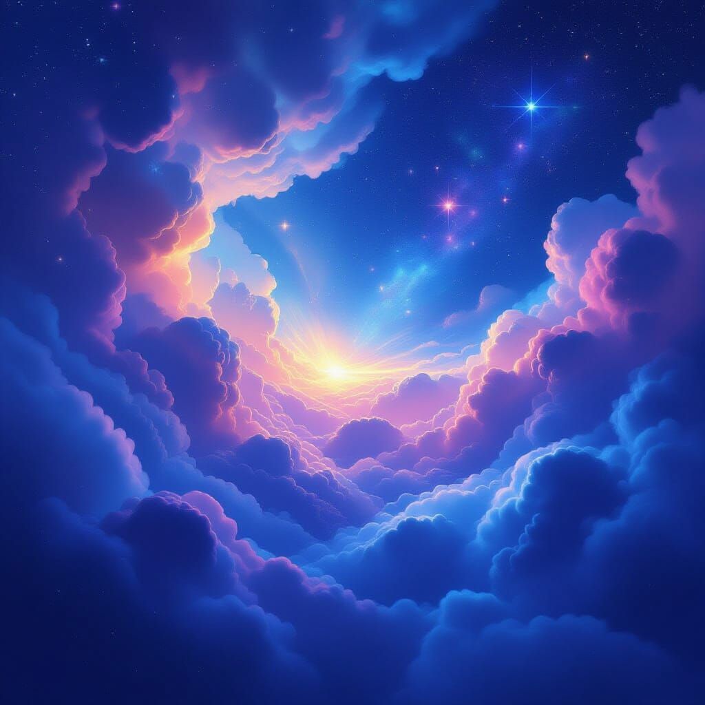 Cosmic Surrealism: Luminous Nebulae and Ethereal Clouds