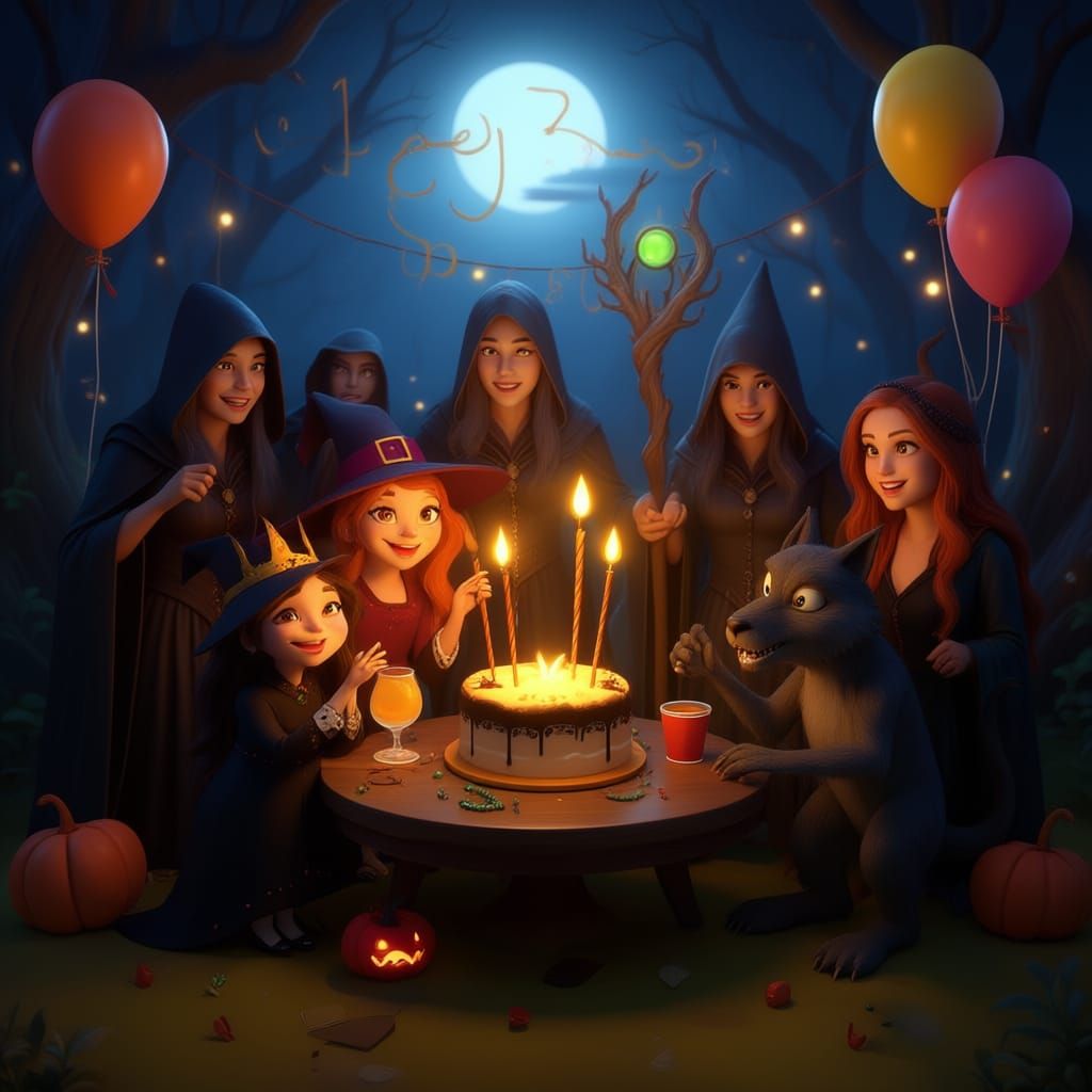Dracula's 555th Birthday Party in Pixar Style