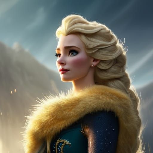 Majestic Queen on Throne in Golden Light