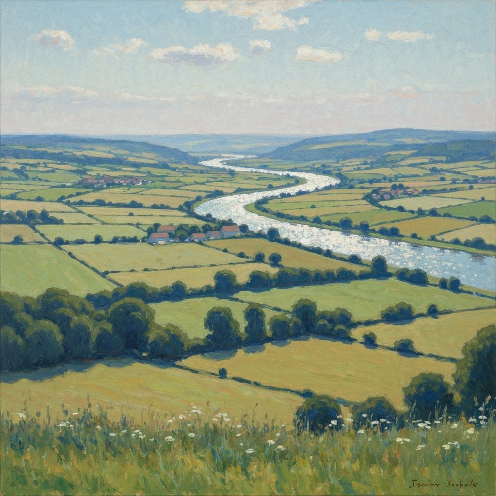 New England Townscape Watercolor Painting