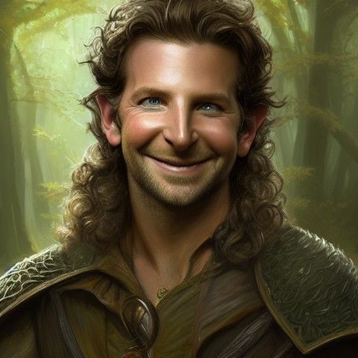 Half-Elf Bard Portrait in Dark Fantasy Style