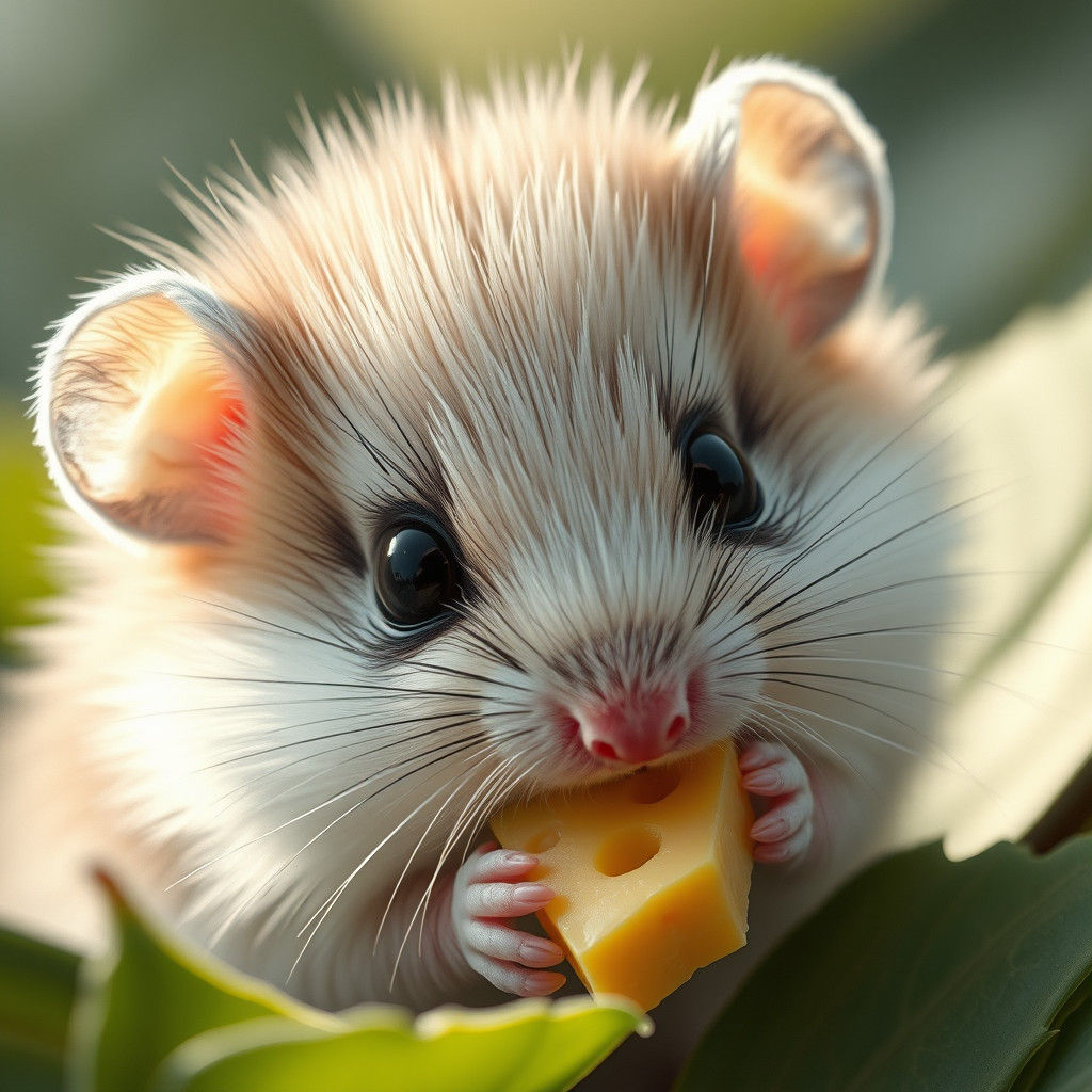 Fluffy Mouse Portrait with Expressive Eyes