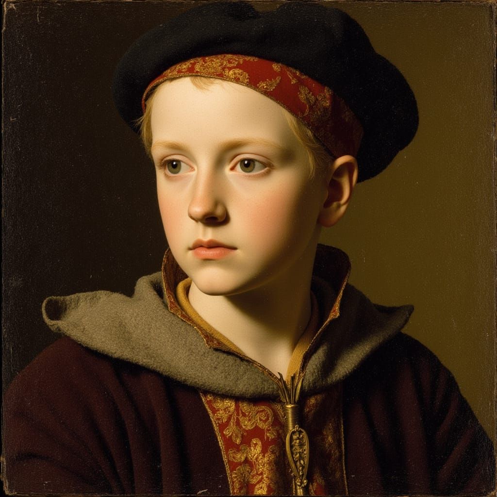 Masterpiece Portrait in the Style of Van Eyck