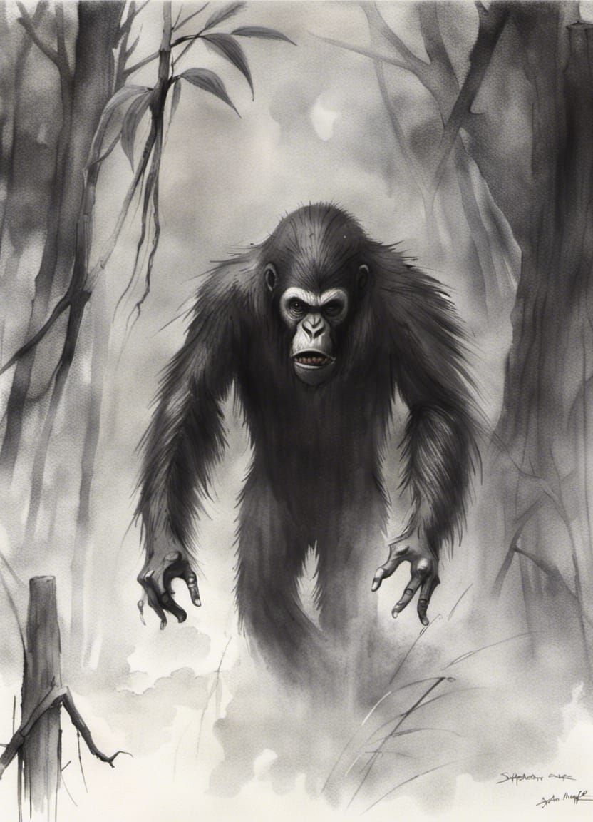 Skunk-Ape Illustration in Gammell Style