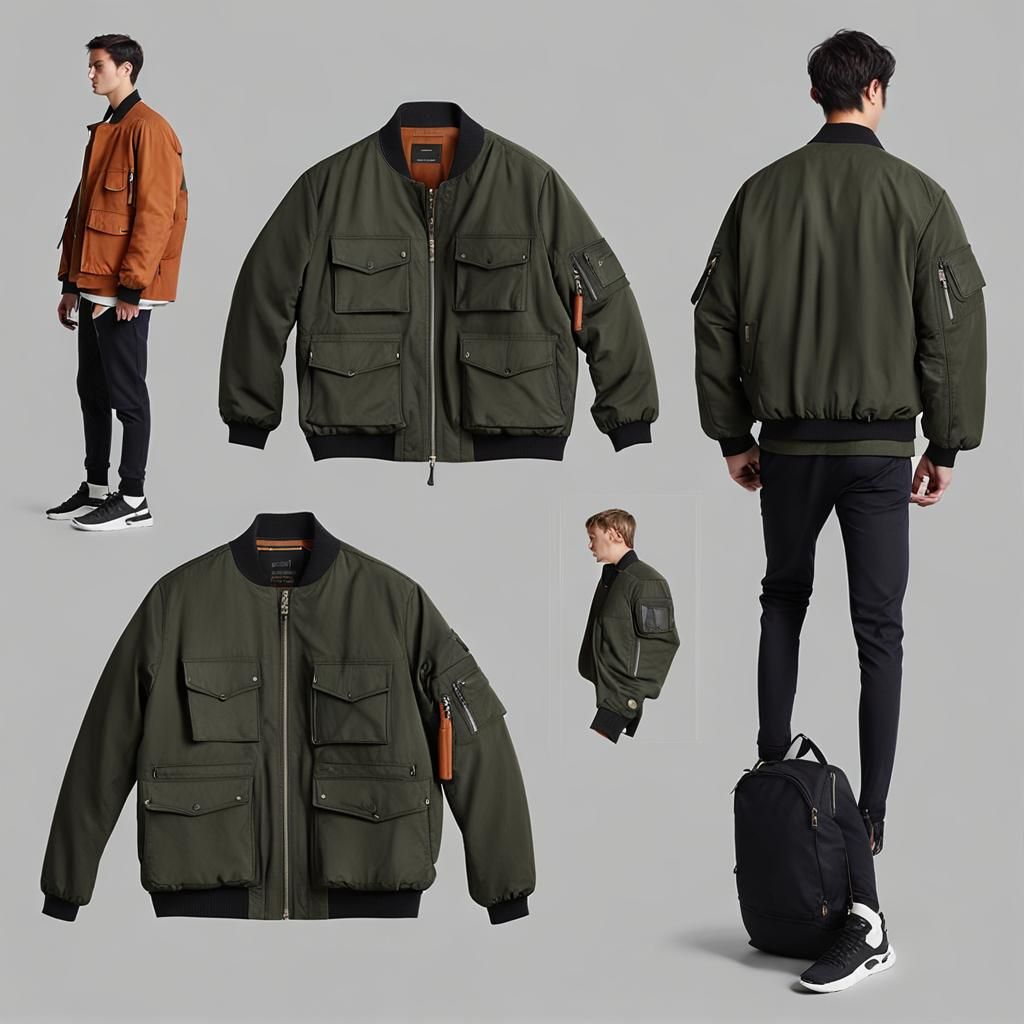 Bomber Jacket with Many Pockets: A Utility Style