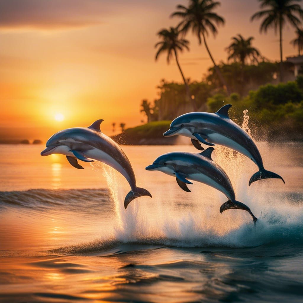 Dolphins Leaping at Sunset: Professional Photography