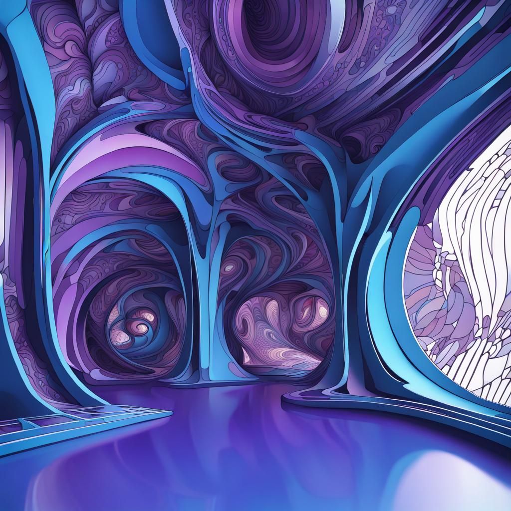 Futuristic Abstract Architecture with Floating Elements