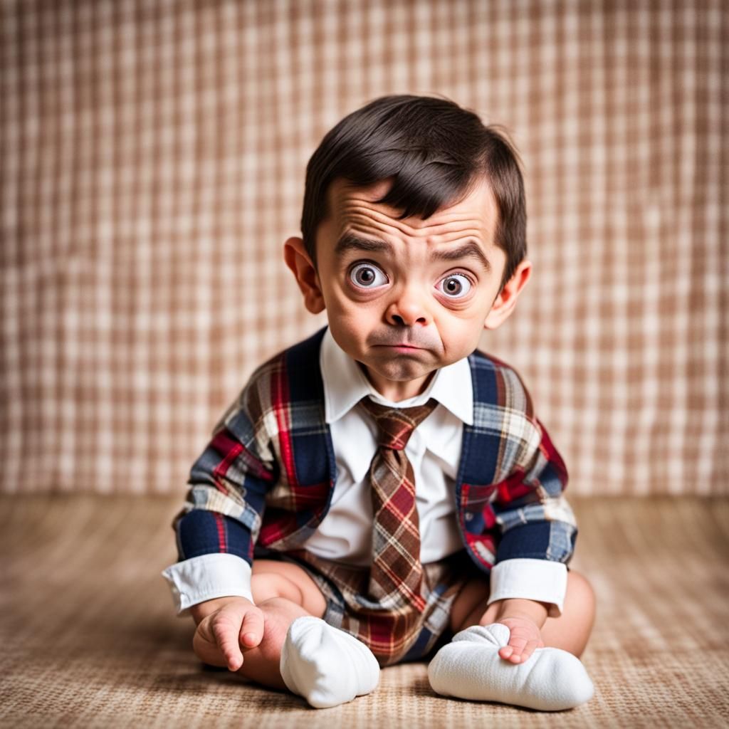 Humorous Baby Mr. Bean Portrait
