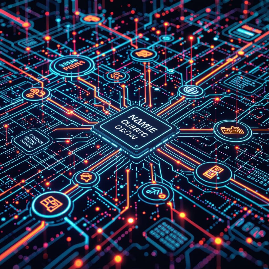 Futuristic OSINT Network Diagram in Cyberpunk Style