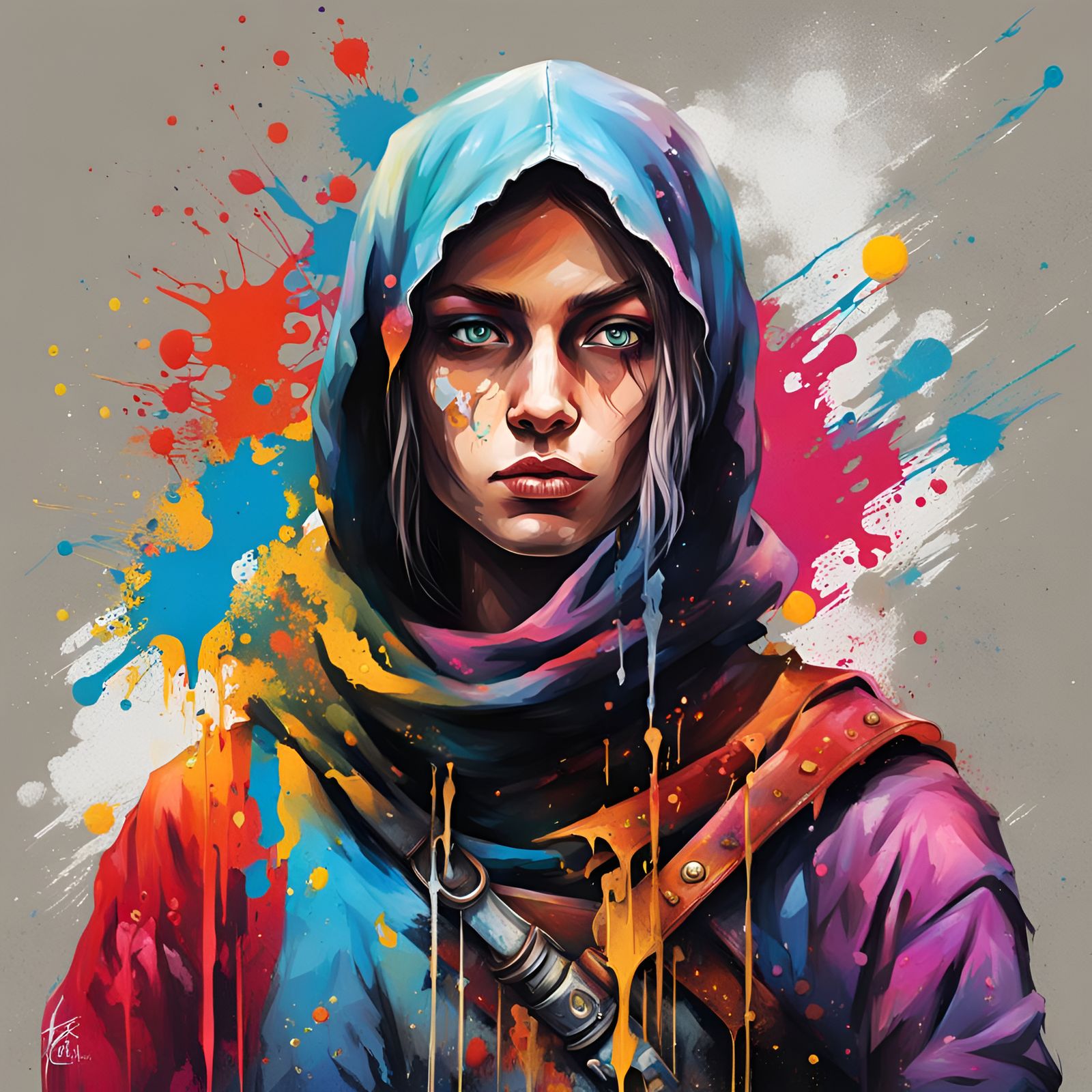 Medieval Thief in Graffiti Art Style