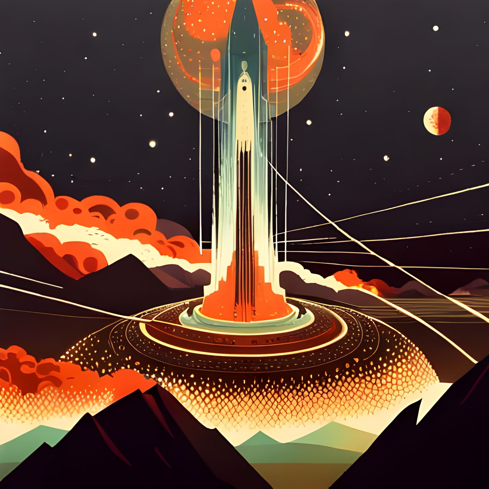 Lightspeed Travel in Surreal Chromatic Style