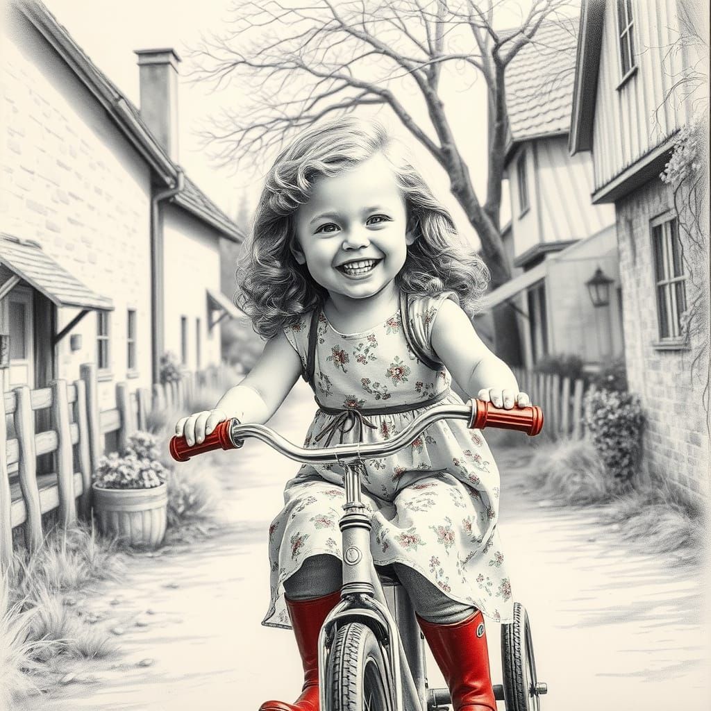 Girl with red boots.