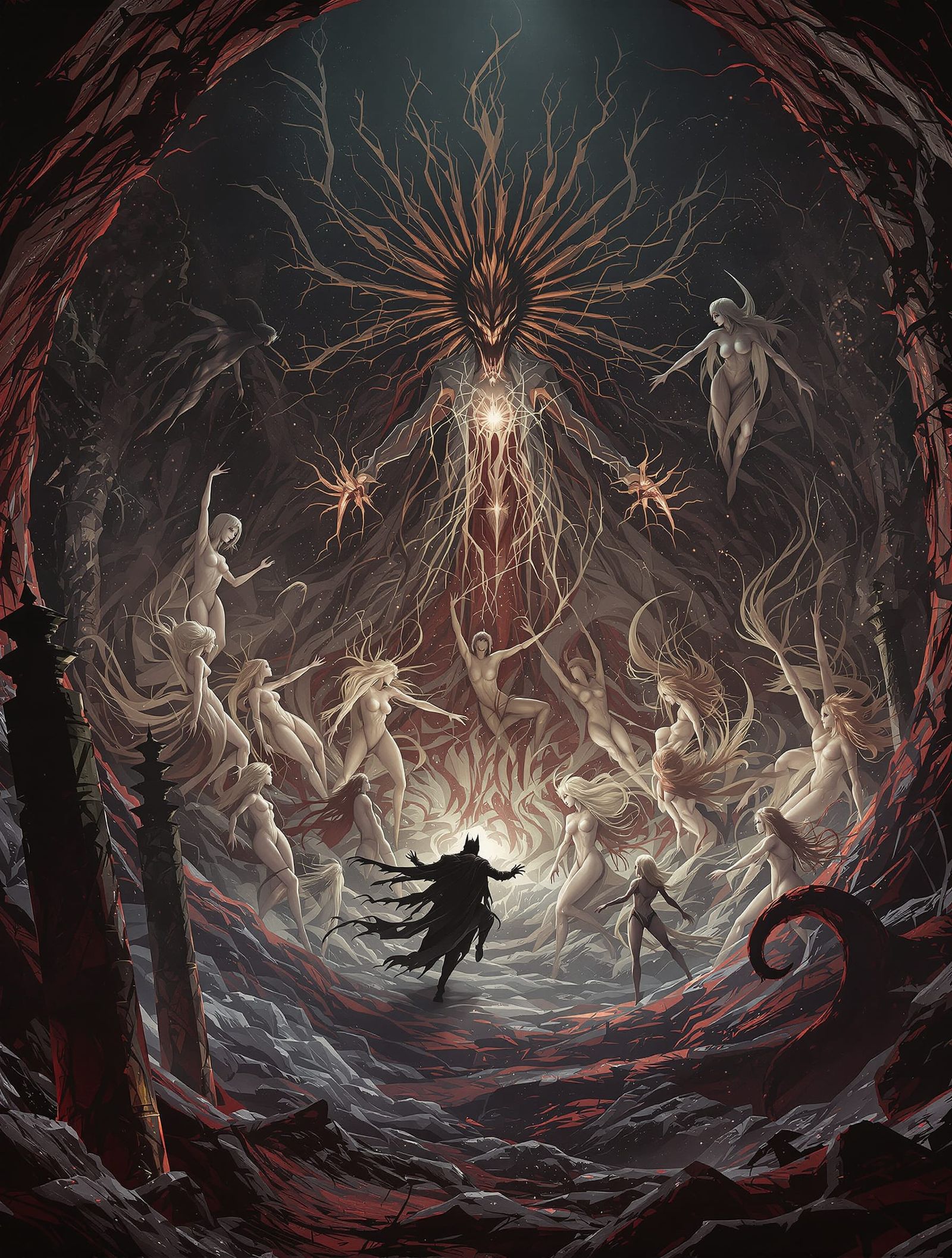 Mazoku Jinn King Tormented by Siren Fae Hybrids in Dungeon