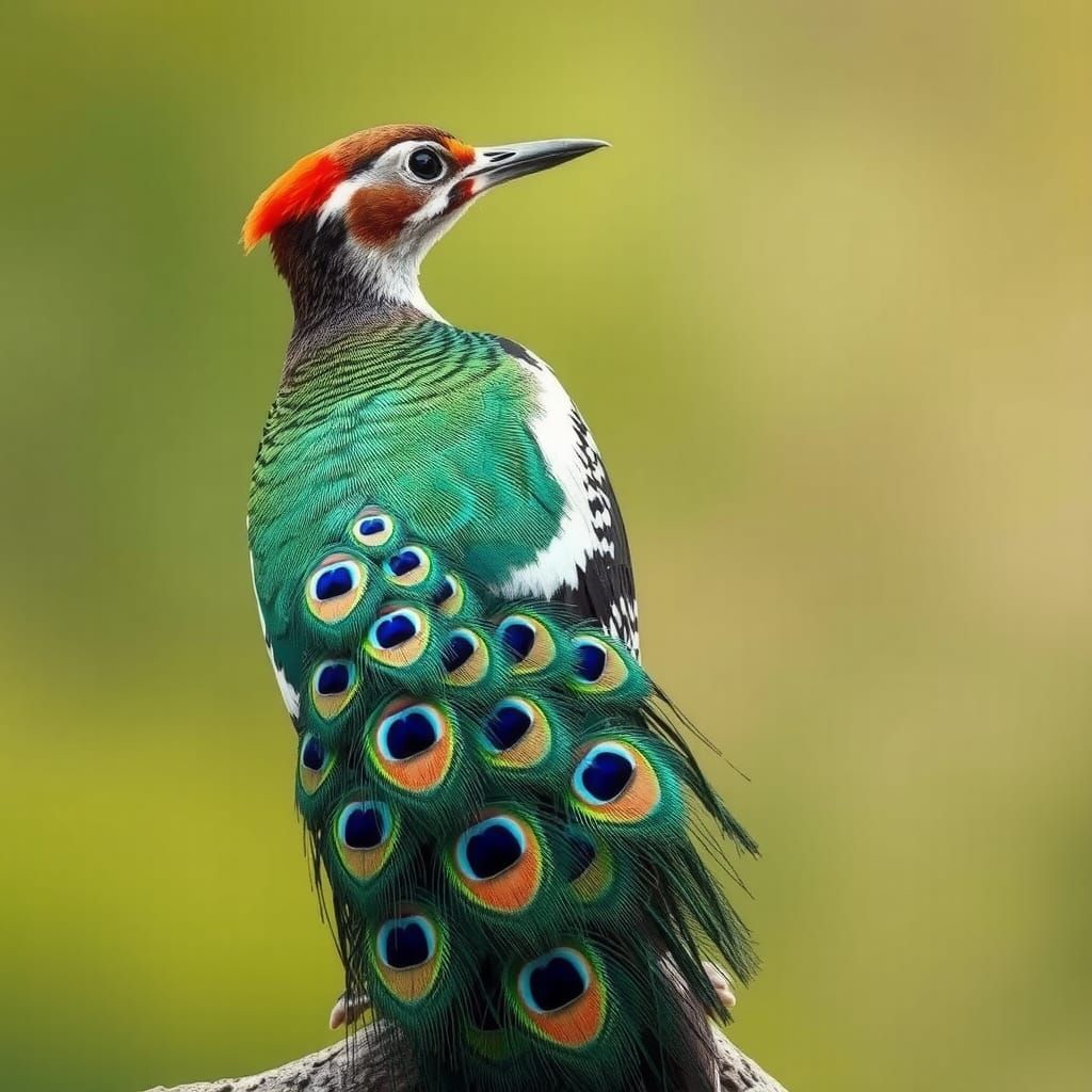 Woodpecker Peacock Hybrid Bird